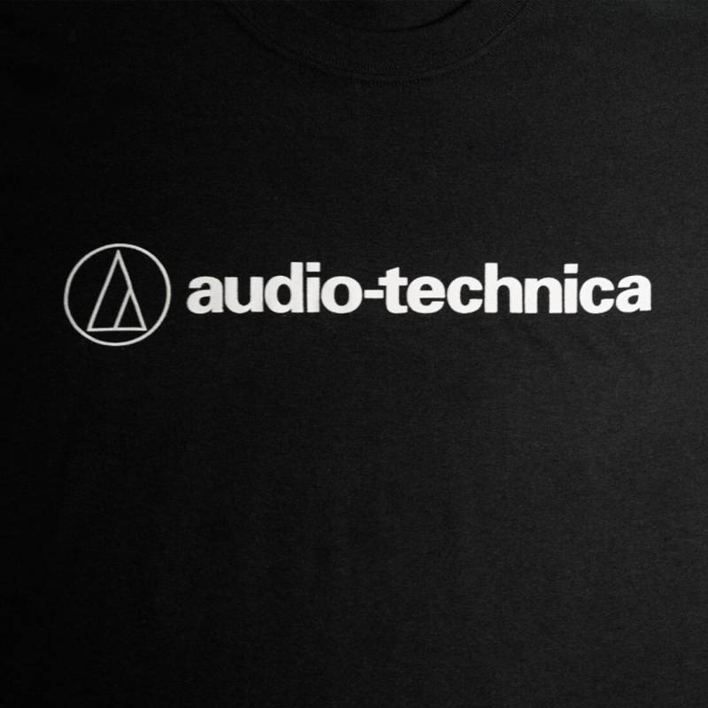 Футболка мужская классическая с логотипом Audio Technica Чорна L