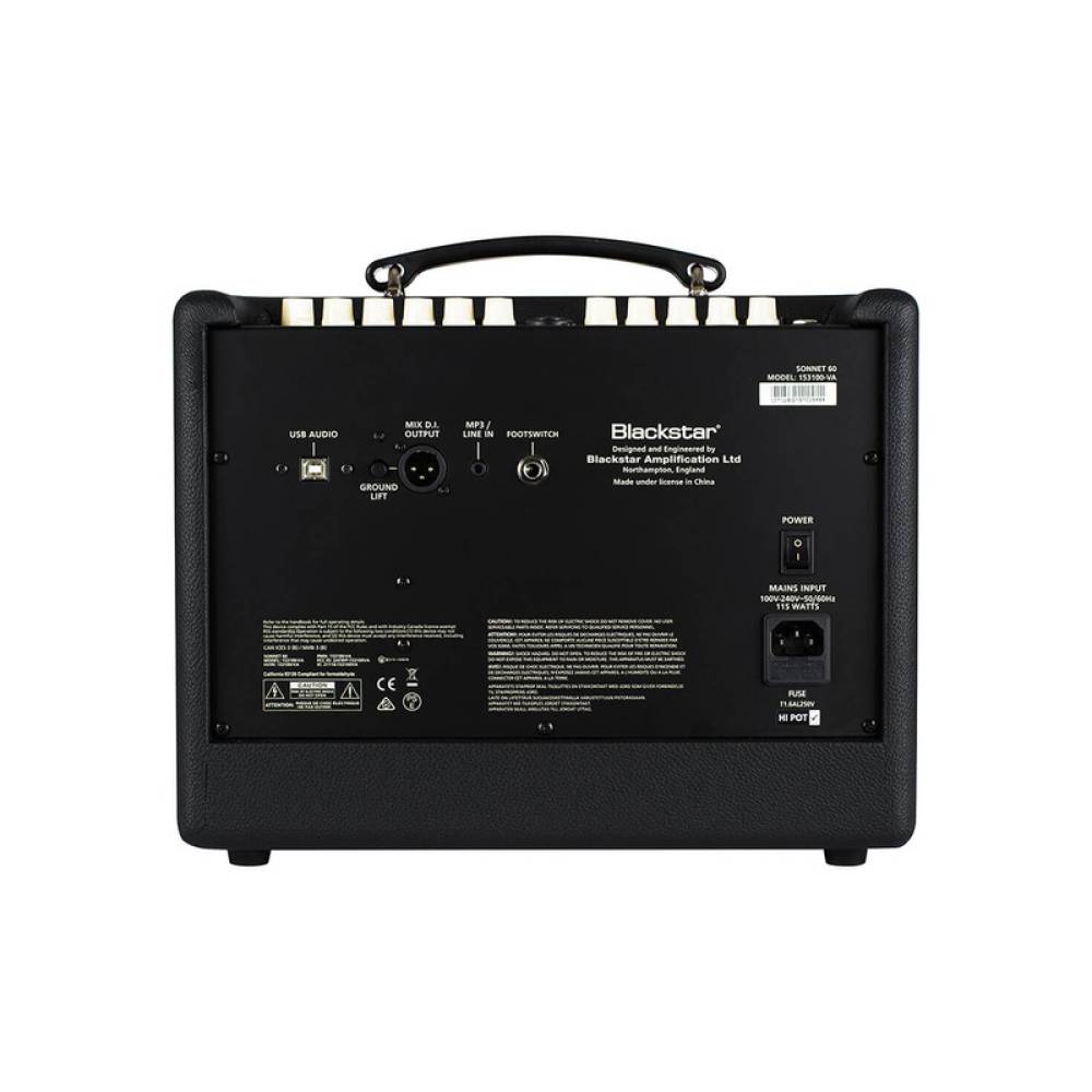 Гитарный комбоусилитель BLACKSTAR SONNET 60 ACOUSTIC BLACK Гитарный комбоусилитель BLACKSTAR SONNET 60 ACOUSTIC BLACK