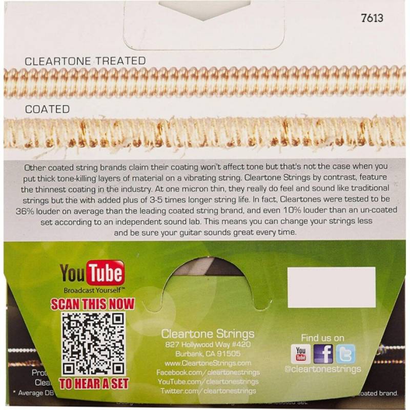 Струны для акустической гитары Cleartone 7613 80/20 Bronze Medium 13/56