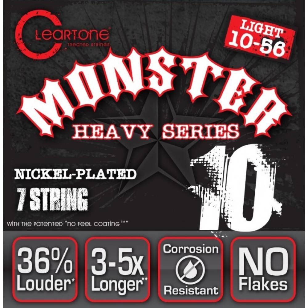 Струны для электрогитары Cleartone 9410-7 Monster Heavy Series Nickel-Plated 7-Strings Light 10/56