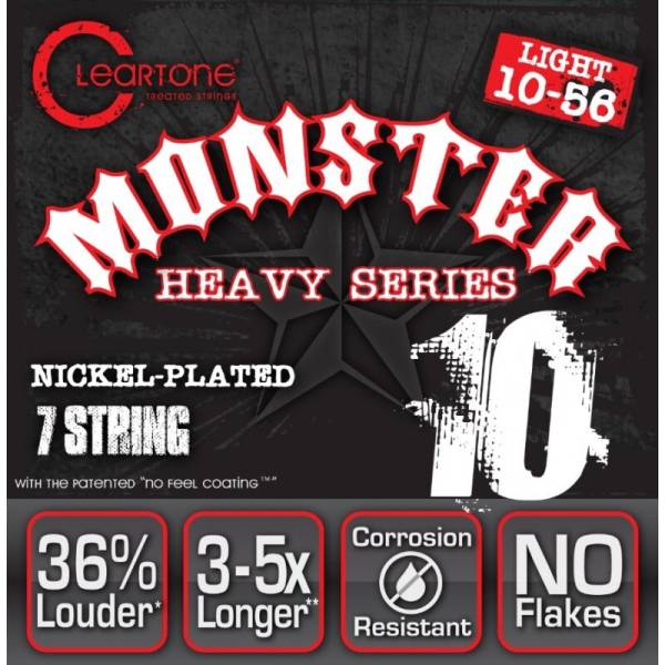 Струни для електрогітари Cleartone 9410-7 Monster Heavy Series Nickel-Plated 7-Strings Light 10/56