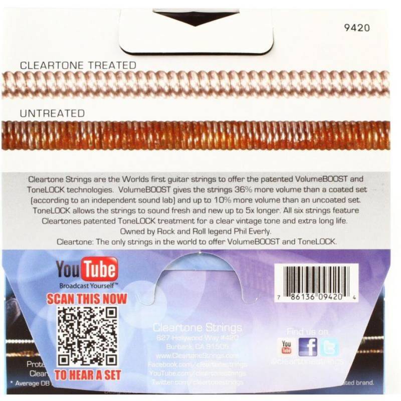 Струни для електрогітари Cleartone 9420 Coated Light Heavy Bottom 10/52