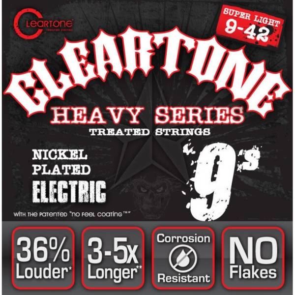 Струни для електрогітари Cleartone 9509 Monster Heavy Series Nickel-Plated Super Light 9/42