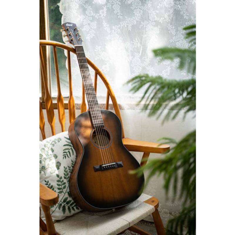 Электроакустическая гитара CORT CORE-PE MAHOGANY (OPEN PORE BLACK BURST)