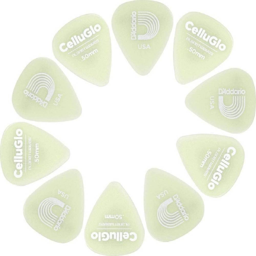 Медиаторы D'Addario 1CCG2 Planet Waves Classic Celluloid Cellu-Glo Player's Pack 0.50 mm (10 шт.)
