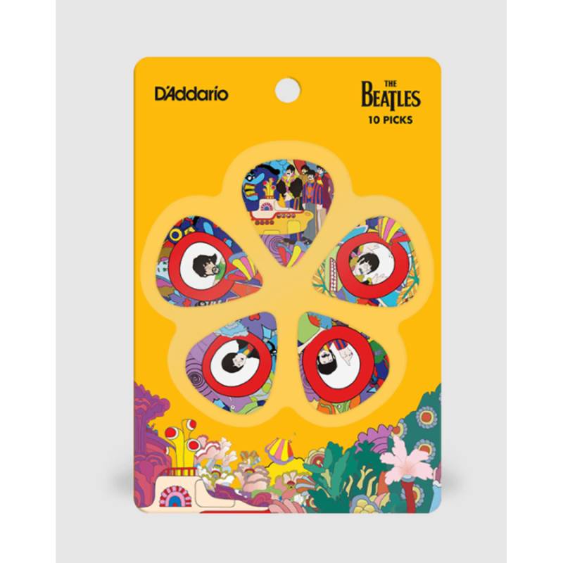 Медиаторы D'Addario 1CWH410B7 Beatles  Yellow Submarine 50th Anniversary Medium Gauge Guitar Picks (10 шт.)