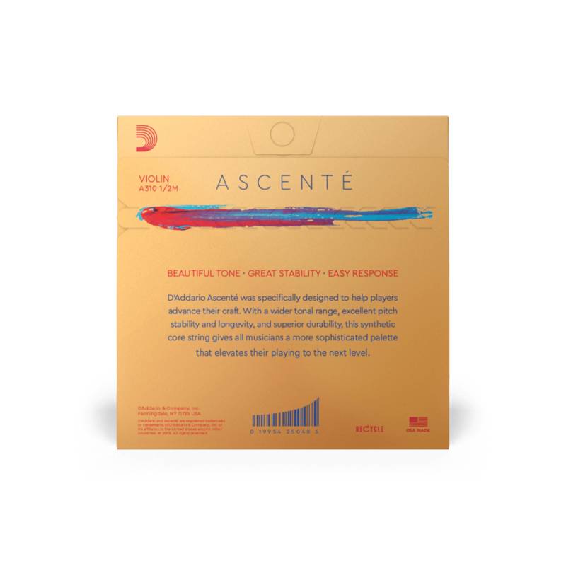 Струни для скрипки D'Addario ASCENTÉ VIOLIN STRING SET 1/2 Scale Medium Tension