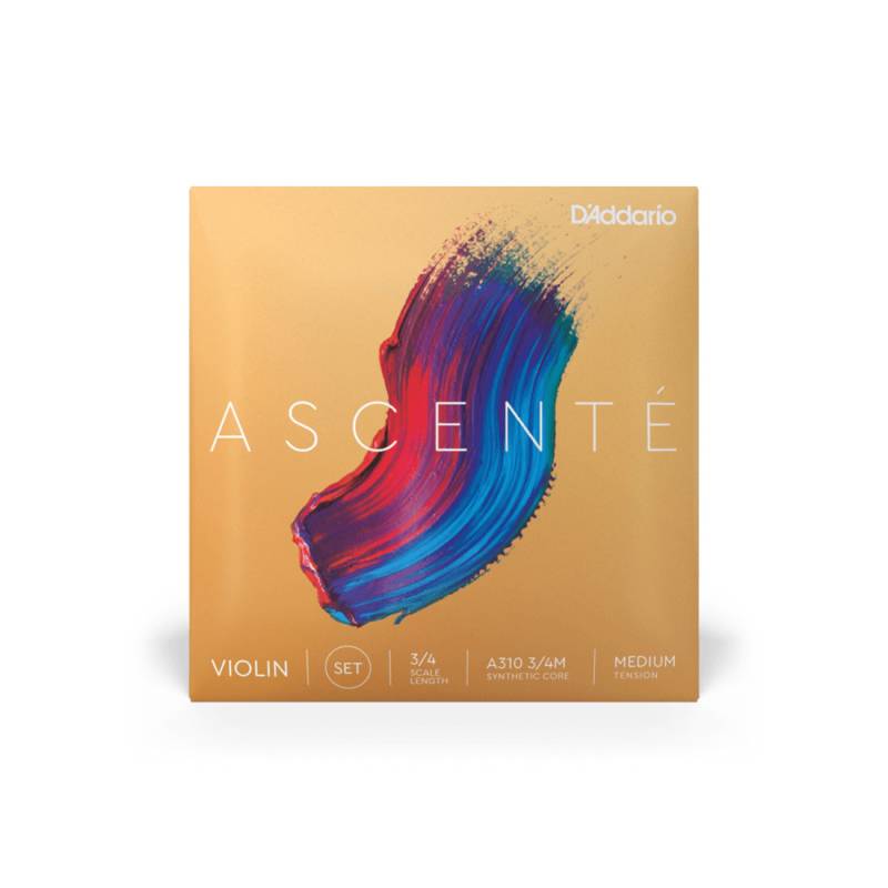 Струни для скрипки D'Addario ASCENTÉ VIOLIN STRING SET 3/4 Scale Medium Tension