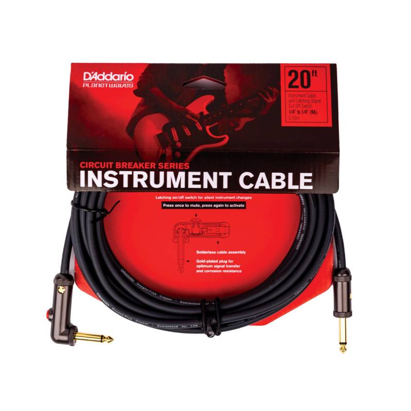 Кабель инструментальный D'Addario PW-AGLRA-20 Circuit Breaker Instrument Cable 6.1m (20ft)