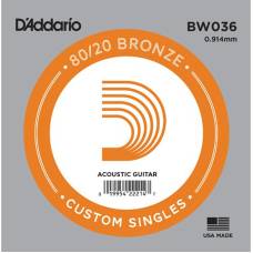 Струна D'Addario BW036 80/20 Bronze .036