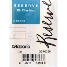 Тростини для кларнета D'Addario DCR0220 Reserve Bb Clarnet Reeds #2.0 - 2-Pack (2 шт.)