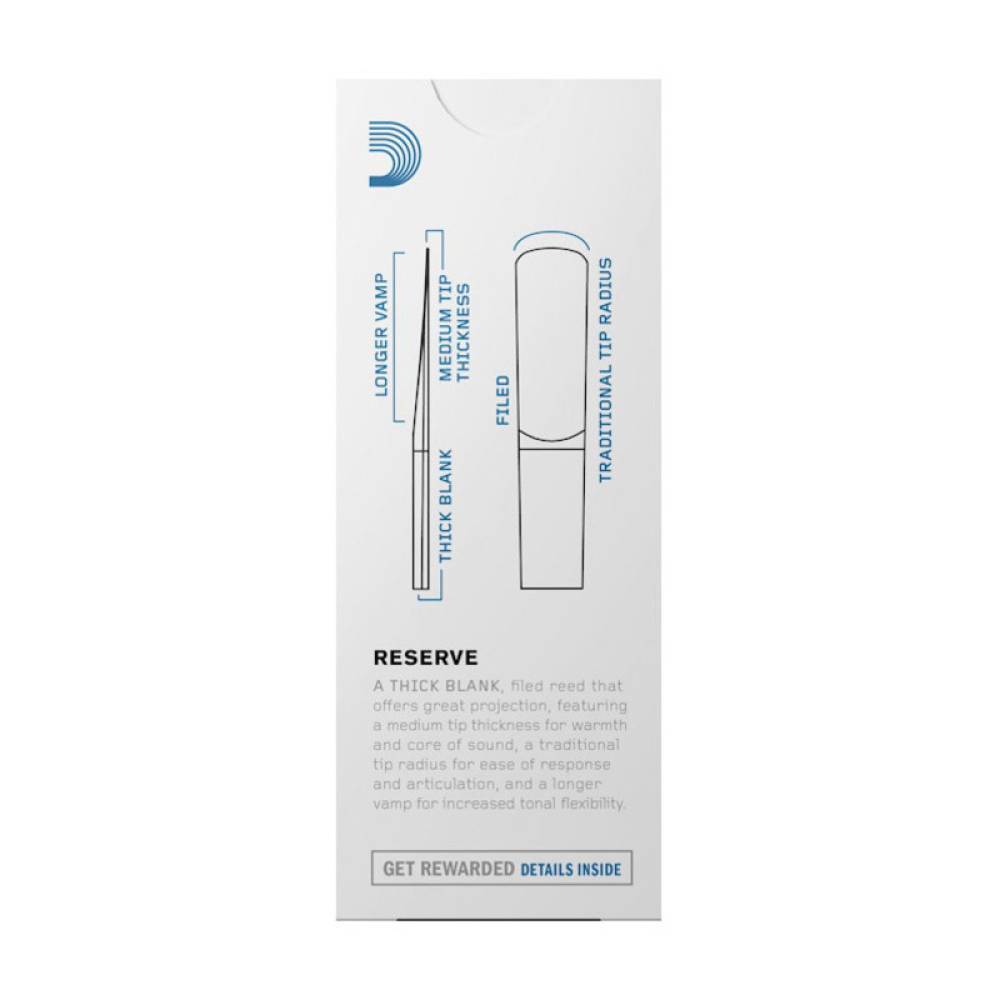 Трости для кларнета бас D'Addario DER0530 Reserve Bass Clarinet Reeds #3.0 - 5-Pack (5 шт.)