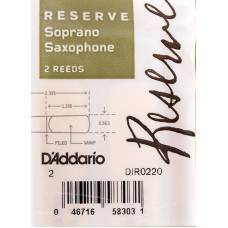Тростини для саксофона сопрано D'Addario DIR0220 Reserve Soprano Saxaphone Reeds #2.0 - 2-Pack (2 шт.)
