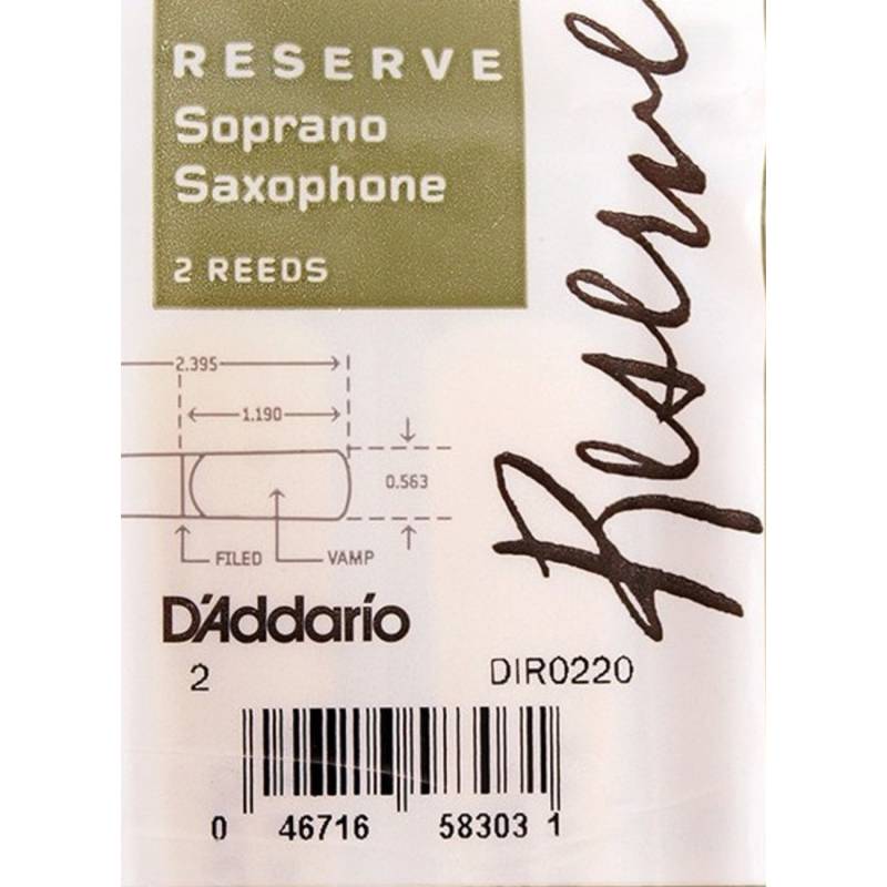 Трости для саксофона сопрано D'Addario DIR0220 Reserve Soprano Saxaphone Reeds #2.0 - 2-Pack (2 шт.)