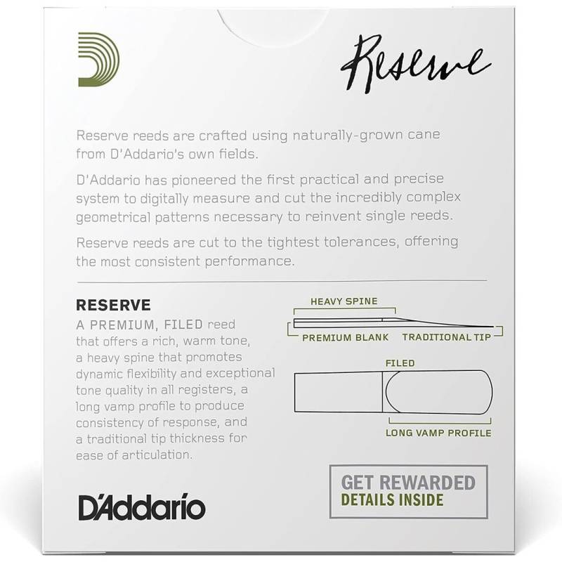 Тростини для саксофона альт D'Addario DJR1035 Woodwinds Reserve Alto Saxophone 3.5 (10 шт.)