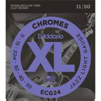 Струны для электрогитары D'Addario ECG24 Chromes Flat Wound Jazz Light 11/50