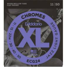 Струны для электрогитары D'Addario ECG24 Chromes Flat Wound Jazz Light 11/50