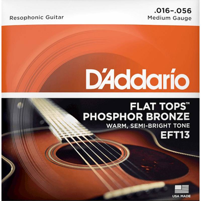 Струны для акустической гитары D'Addario EFT13 Phosphor Bronze Flat Tops Medium 16/56