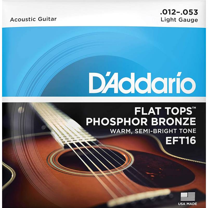 Струни для акустичної гітари D'Addario EFT16 Phosphor Bronze Flat Tops Light 12/53