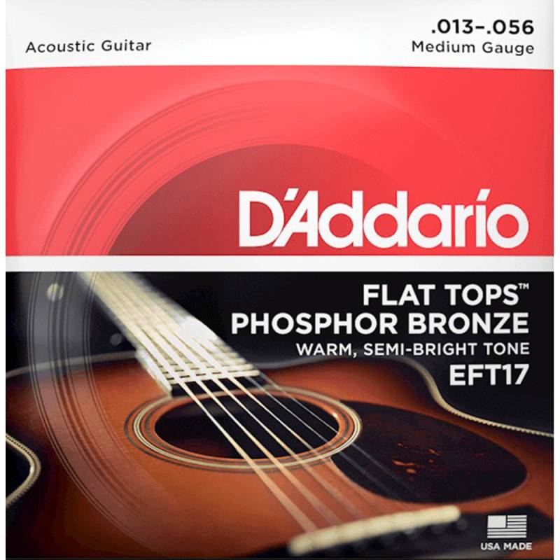 Струни для акустичної гітари D'Addario EFT17 Phosphor Bronze Flat Tops Medium 13/56
