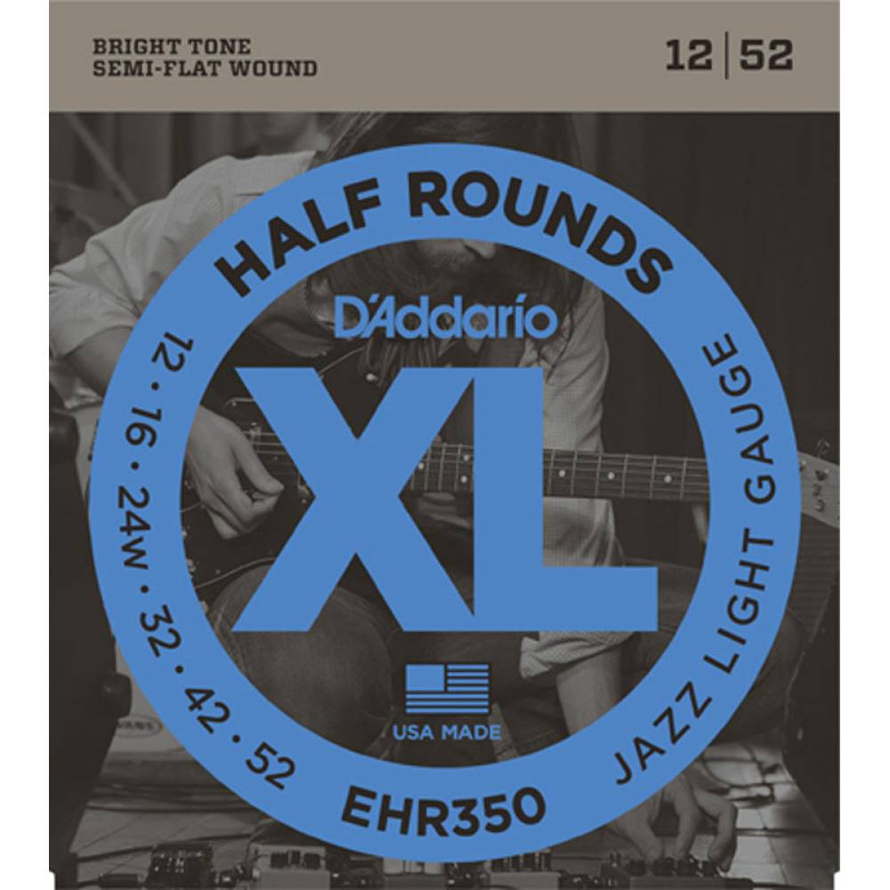 Струни для електрогітари D'Addario EHR350 Half Rounds Jazz Light 12/52