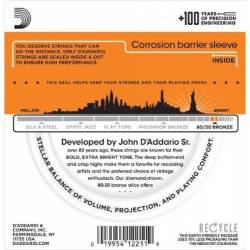 Струны для акустической гитары D'Addario EJ10 80/20 Bronze Extra Light 10/47