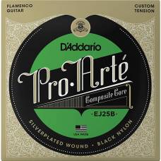 Струни для класичної гітари D'Addario EJ25B Composites Flamenco Black Nylon Custom Tension