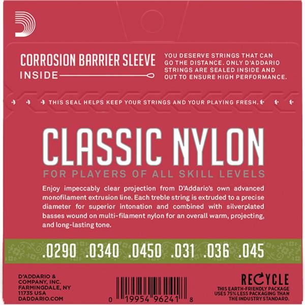 Струни для класичної гітари D'Addario EJ27N 1/2 Student Nylon Normal Tension