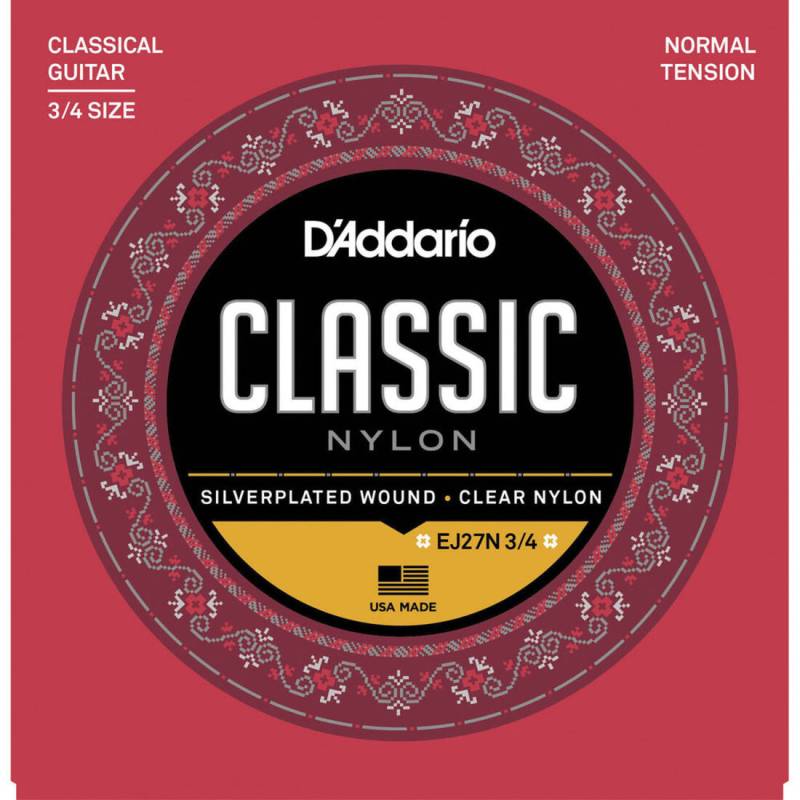 Струны для классической гитары D'Addario EJ27N 3/4 Student Nylon Normal Tension