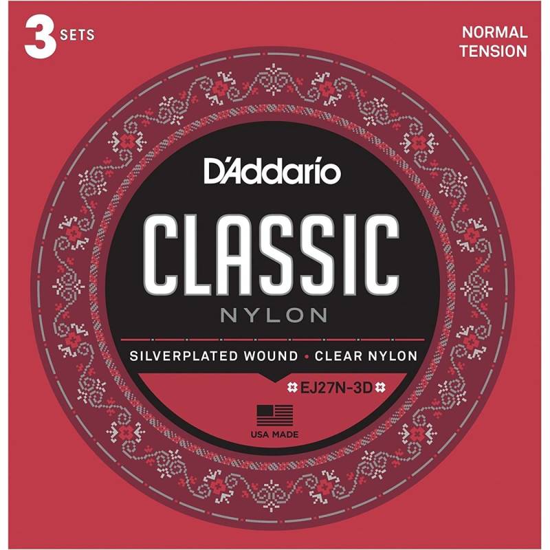Струны для классической гитары 3 Sets D'Addario EJ27N-3D Student Nylon Normal Tension