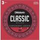 Струны для классической гитары 3 Sets D'Addario EJ27N-3D Student Nylon Normal Tension