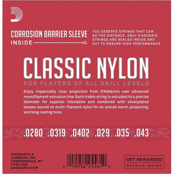 Струни для класичної гітари 3 Sets D'Addario EJ27N-3D Student Nylon Normal Tension