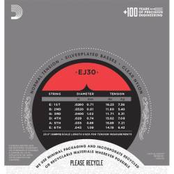 Струни для класичної гітари D'Addario EJ30 Rectified Trebles Normal Tension