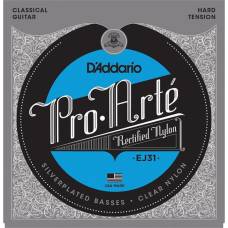 Струны для классической гитары D'Addario EJ31 Rectified Trebles Hard Tension