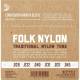 Струни для класичної гітари D'Addario EJ32 Folk Ball End Silver Wound/Black Nylon Trebles