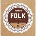Струны для классической гитары D'Addario EJ33 Folk Ball End 80/20 Bronze/Clear Nylon Trebles