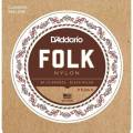 Струны для классической гитары D'Addario EJ34 Folk Ball End 80/20 Bronze/Black Nylon Trebles