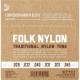 Струни для класичної гітари D'Addario EJ34 Folk Ball End 80/20 Bronze/Black Nylon Trebles