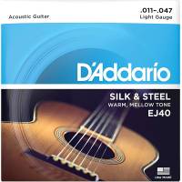 Струны для акустической гитары D'Addario EJ40 Silk & Steel Folk 11/47