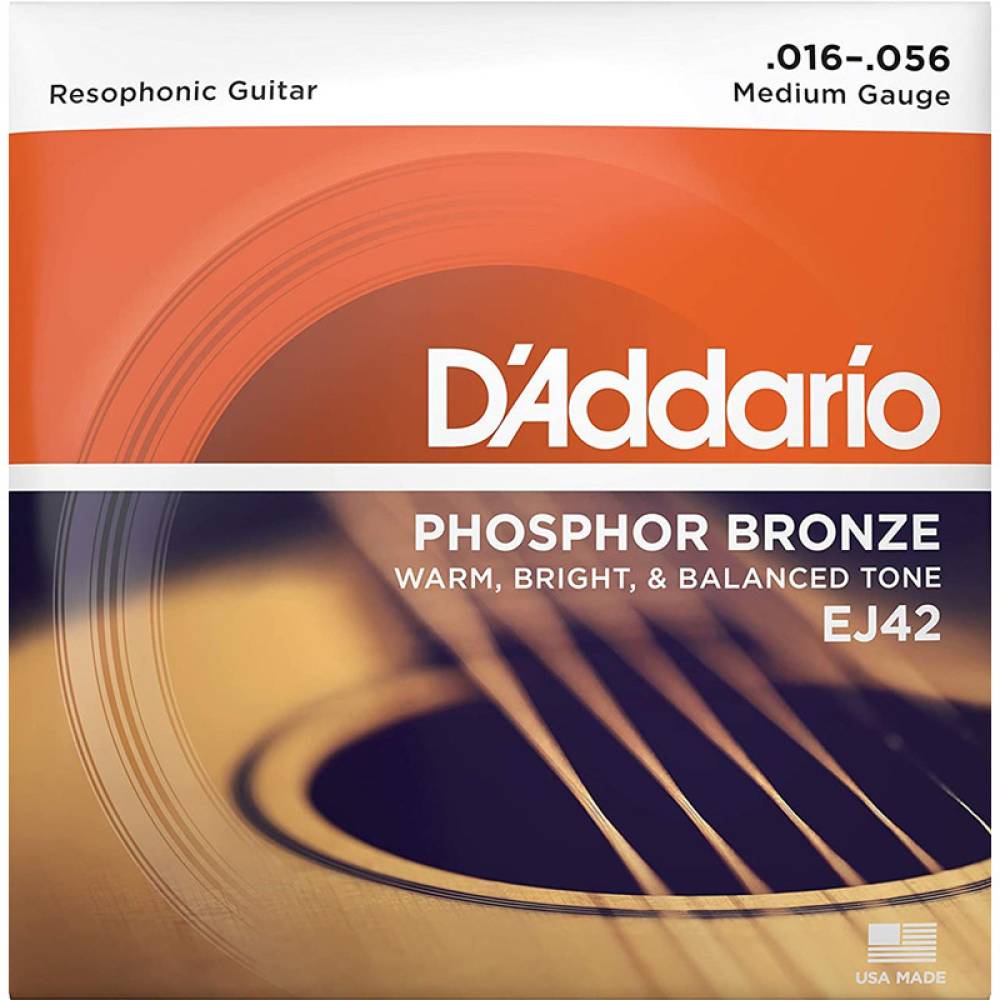 Струни для акустичної гітари D'Addario EJ42 Phosphor Bronze Medium Resophonic 16/56