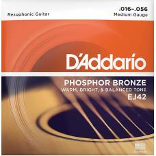 Струни для акустичної гітари D'Addario EJ42 Phosphor Bronze Medium Resophonic 16/56
