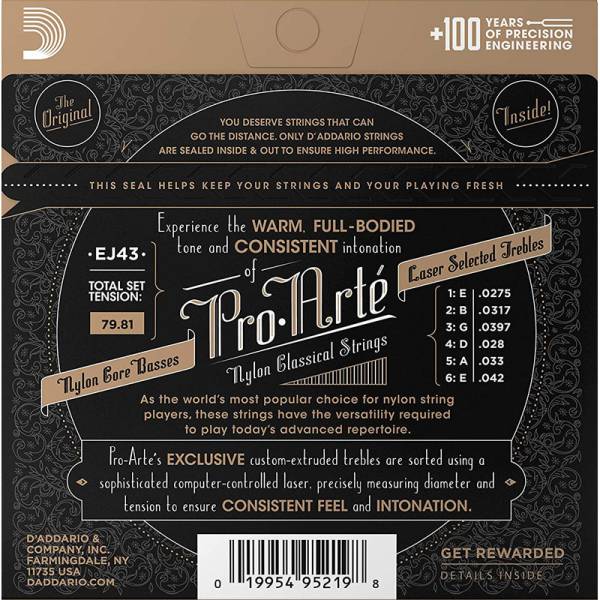 Струни для класичної гітари D'Addario EJ43 Light Tension