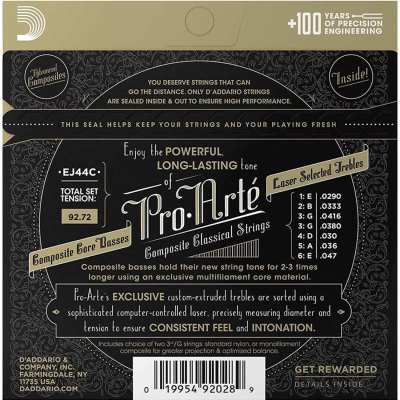 Струни для класичної гітари D'Addario EJ44C Silverplated Wound Nylon Extra Hard Tension