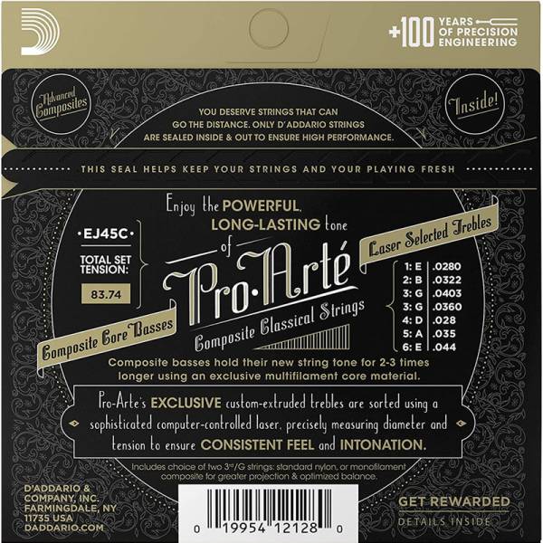 Струни для класичної гітари D'Addario EJ45C Silverplated Wound Nylon Normal Tension