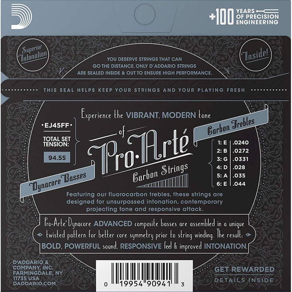 Струни для класичної гітари D'Addario EJ45FF Carbon Normal Tension