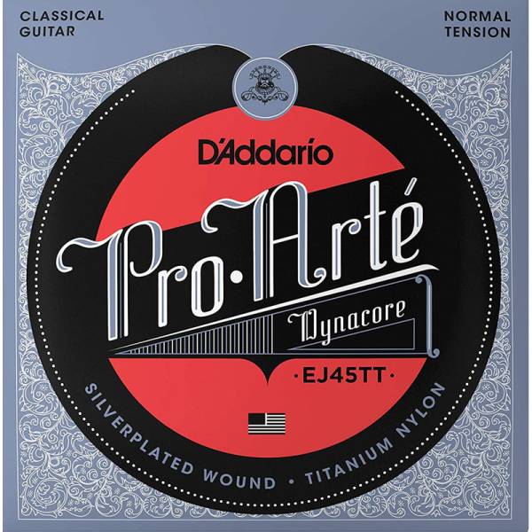 Струны для классической гитары D'Addario EJ45TT Silverplated Wound Titanium Nylon Normal Tension