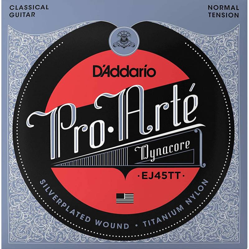 Струны для классической гитары D'Addario EJ45TT Silverplated Wound Titanium Nylon Normal Tension