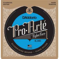 Струны для классической гитары D'Addario EJ46 Silverplated Wound Nylon Hard Tension