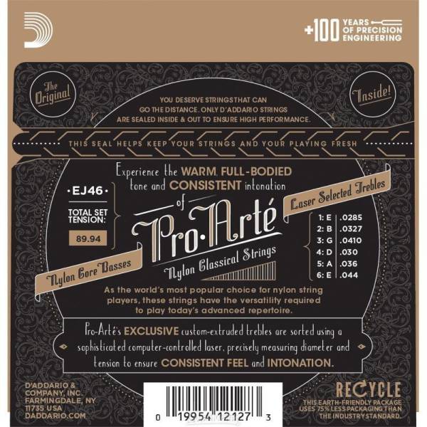 Струни для класичної гітари D'Addario EJ46 Silverplated Wound Nylon Hard Tension