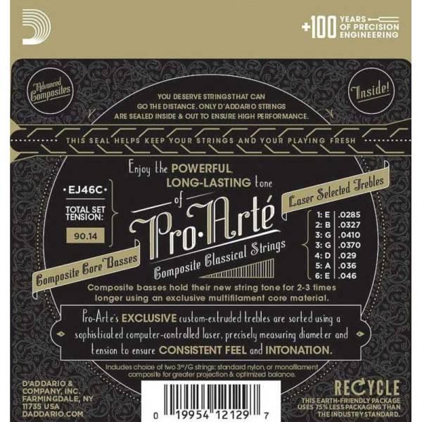 Струни для класичної гітари D'Addario EJ46C Silverplated Wound Nylon Hard Tension